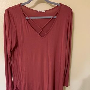 A.gain size large. Cute rust colored long sleeved t.